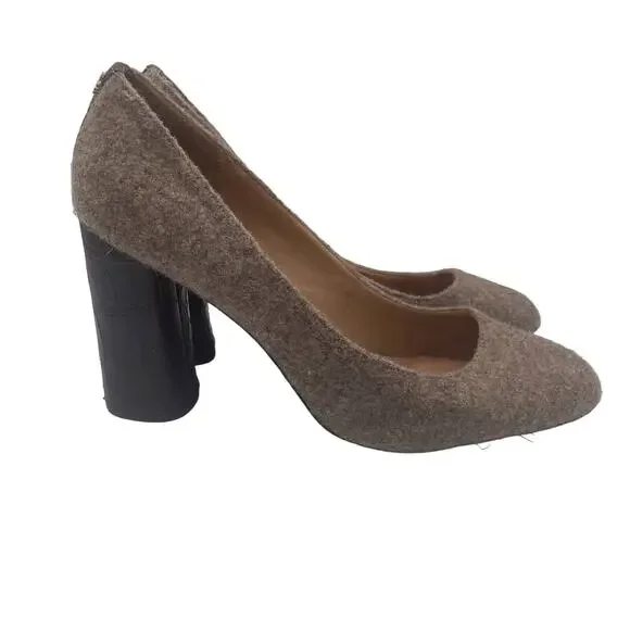 Coach Ophelia Heels Pumps Croco Gray Brown Fabric Womens 10 - Picture 2 of 9